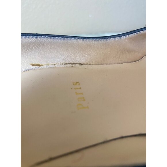 Christian Louboutin Dorispiky Black Leather Spiked Pumps 37.5/US7.5 w/COA No Box - Picture 13 of 15